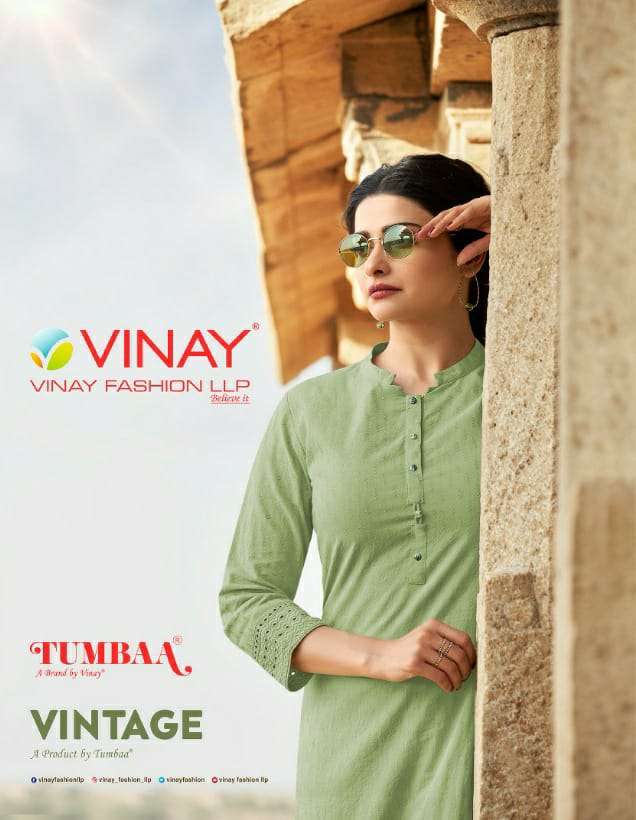 tumbaa vintage by vinay cotton kurti with pant classy look collection