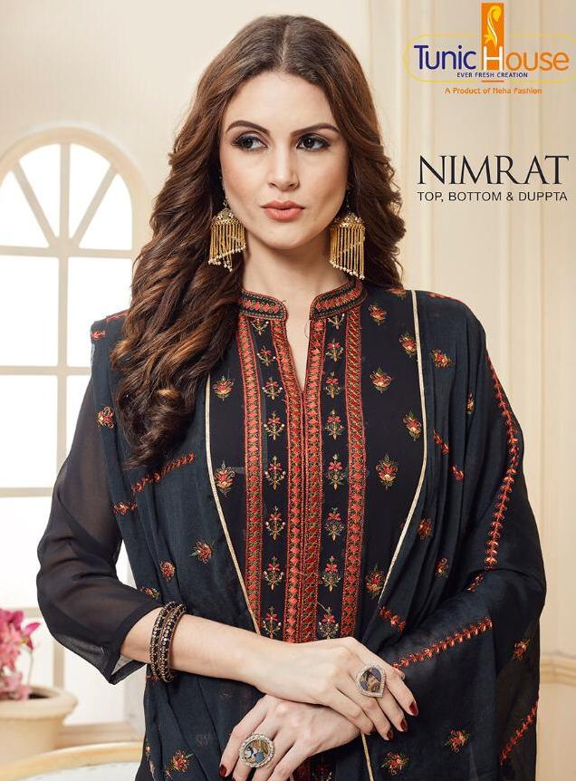 Tunic House Nimrat Georgette Embroidered Readymade Suits Elegant Design