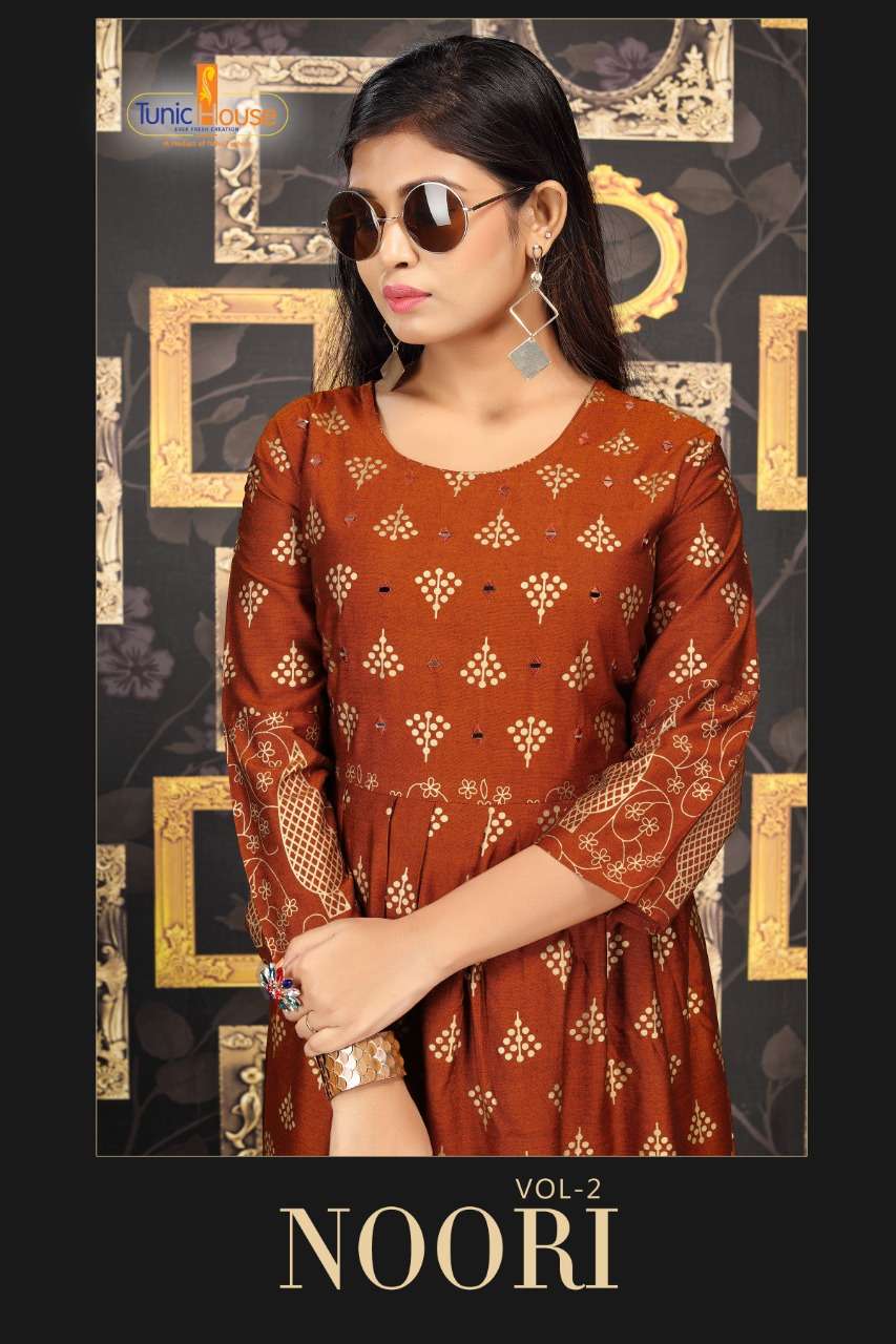 tunic house noori vol 2 viscose rayon long anarkali kurtis