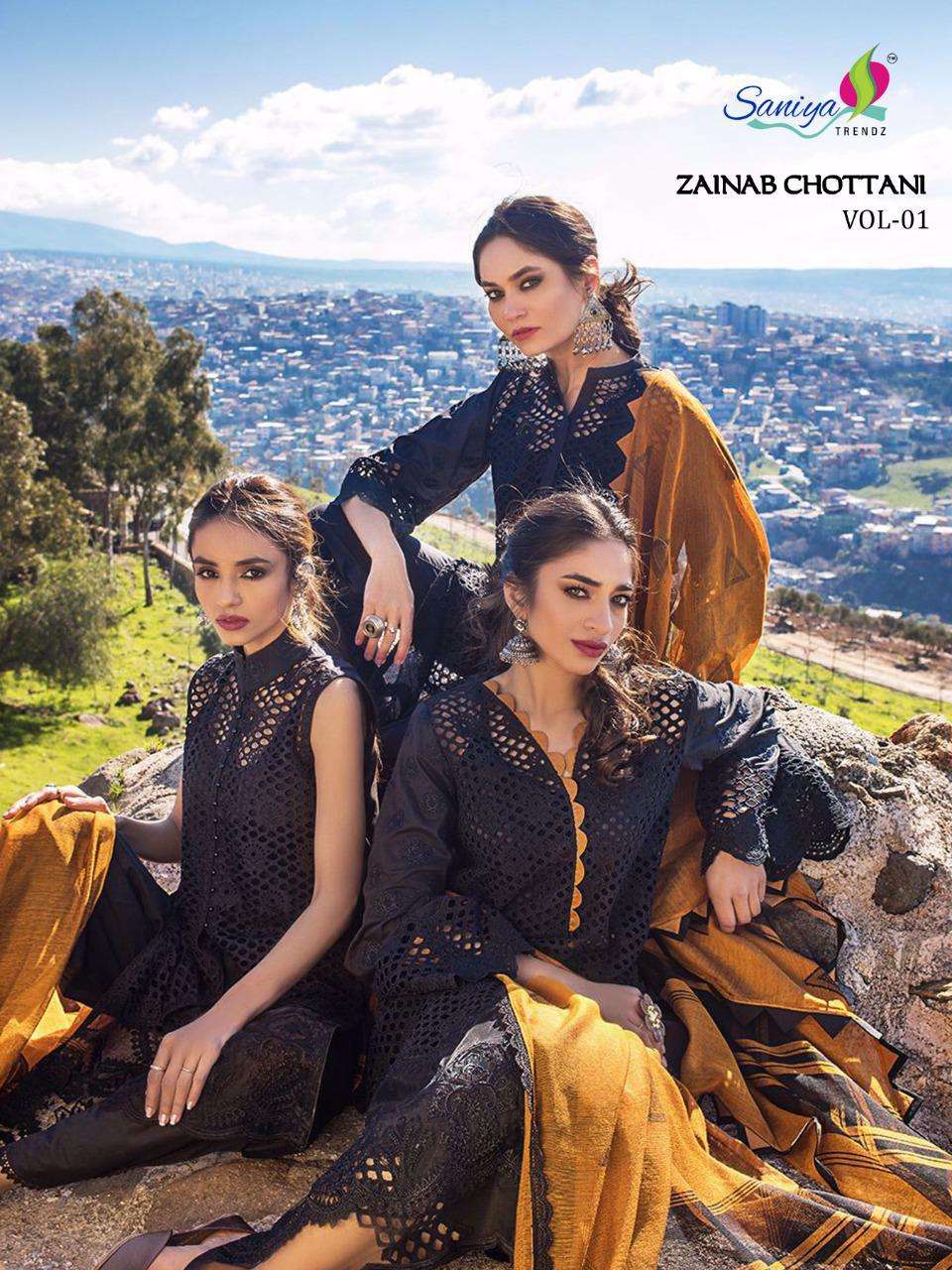 zainab chottani by saniya cambric cotton pakistani dresses supplier