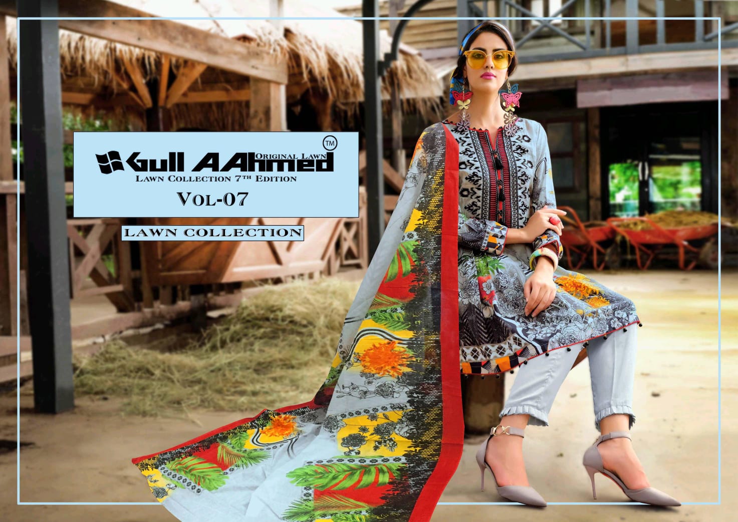 Gull Ahmed Vol 7 Pure Lawn Simple Wear Pakistani Suit Concept