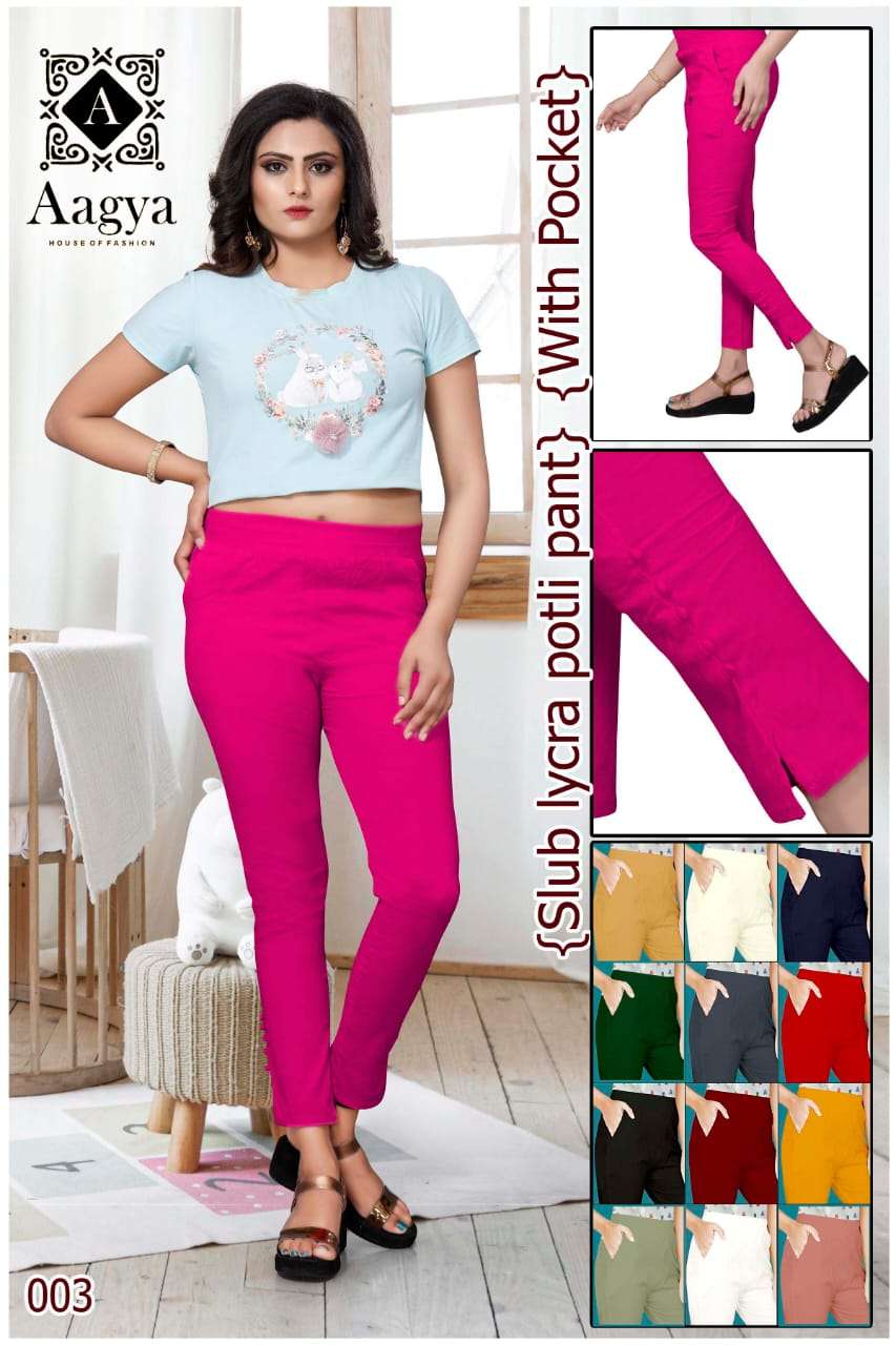 Aagya Patli Pant Rayon Slub Cigar Pant Collection
