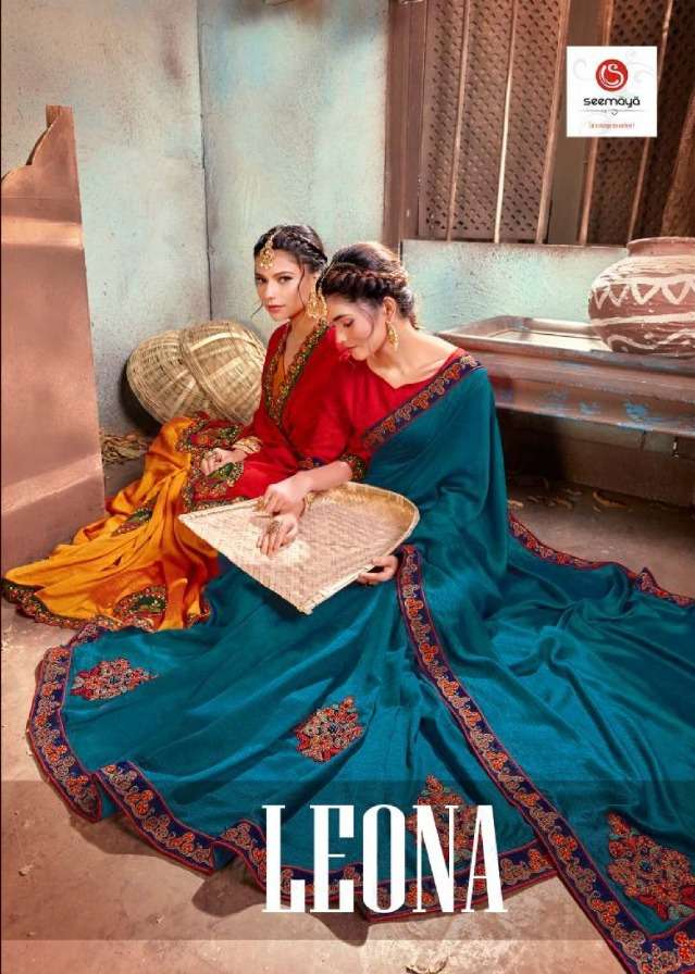 Leona By Seemaya Vichitra Silk Ethnic Wear Saree