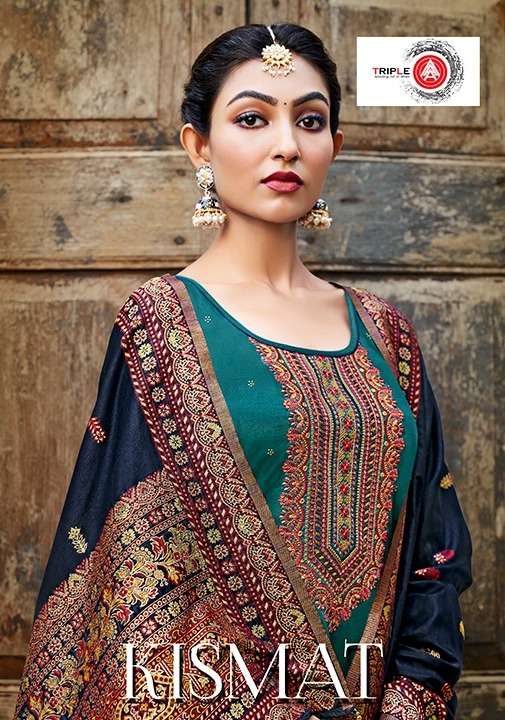 Triple Aaa Kismat Jam Silk Designer Salwar Kameez