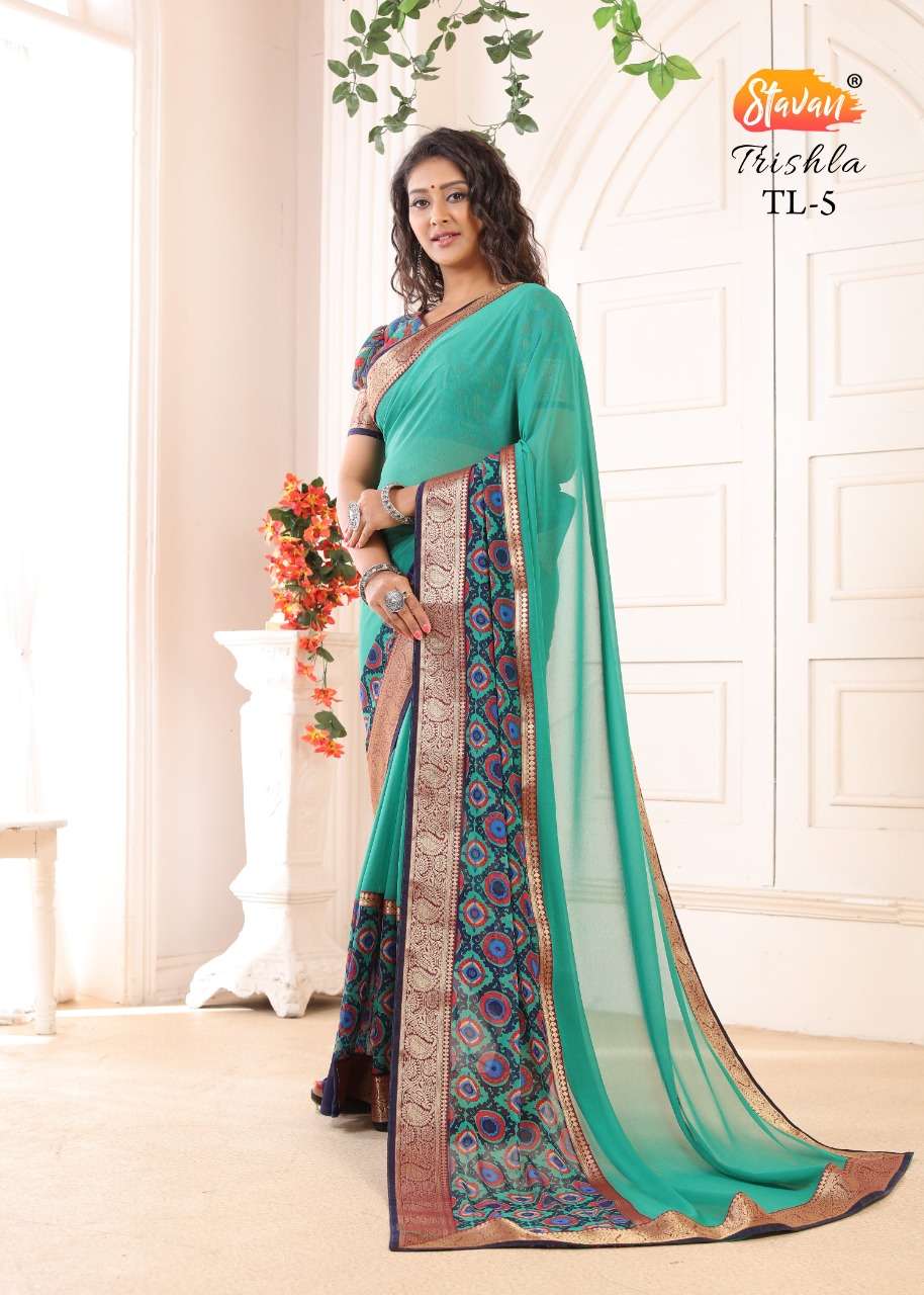 Trishla By Stavan Wholesale Printed Saree Supplier In Surat
