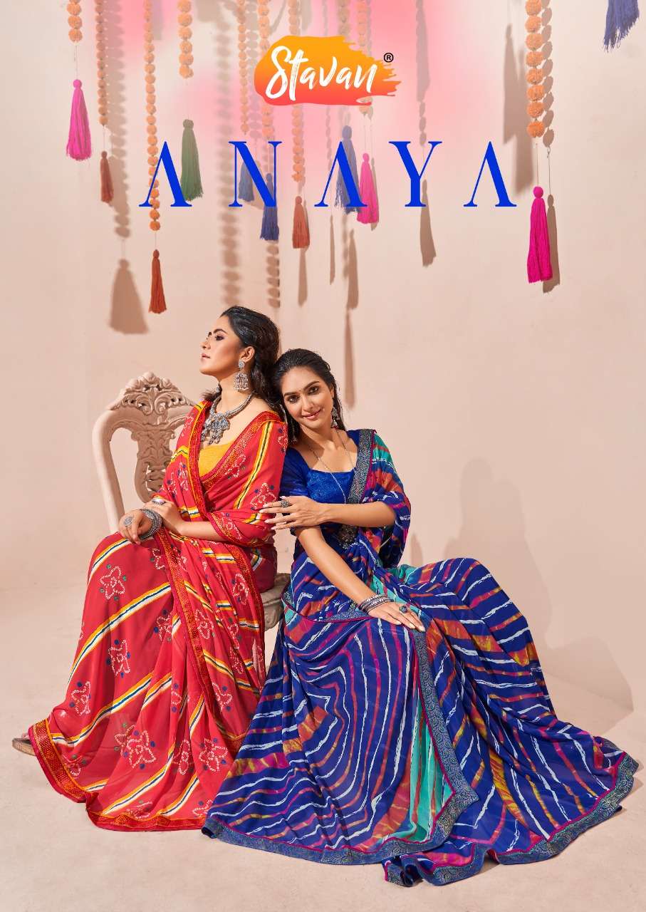 Anaya By Stavan Printed Saree With Border Exports