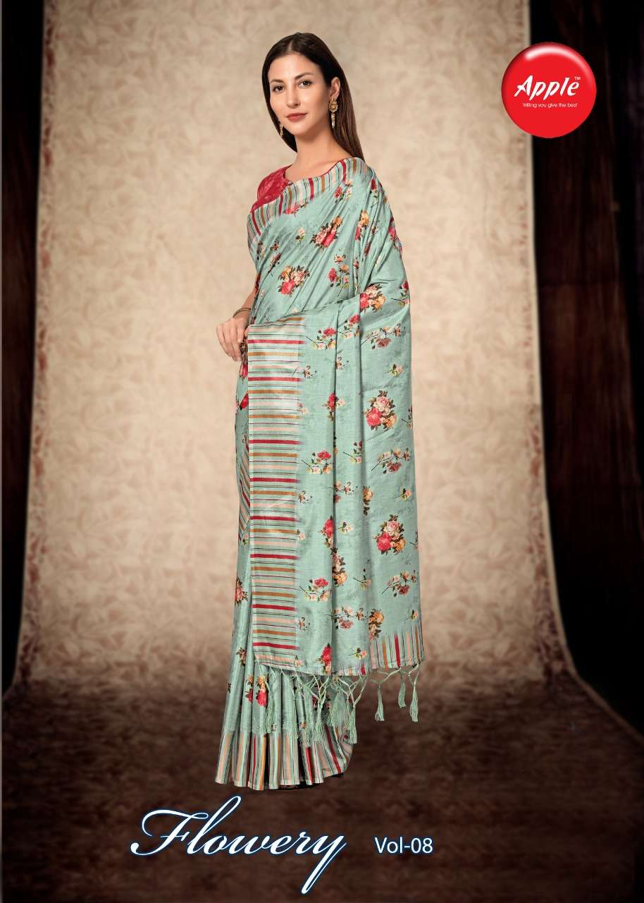 Apple Flowery Vol 8 Dola Silk Casual Wear Sarees