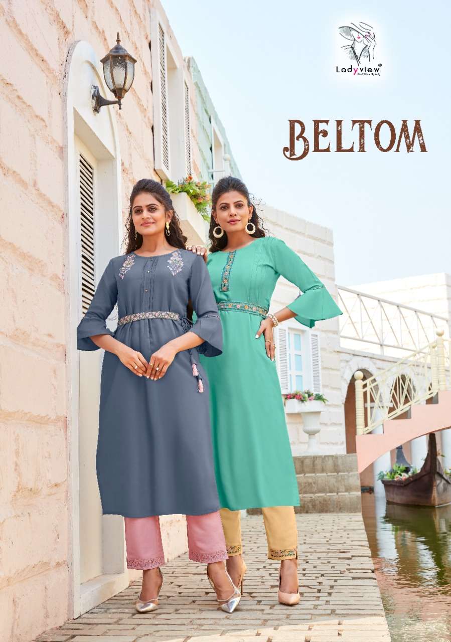 Beltom By Ladyview Rayon Kurti With Bottom Wholesaler