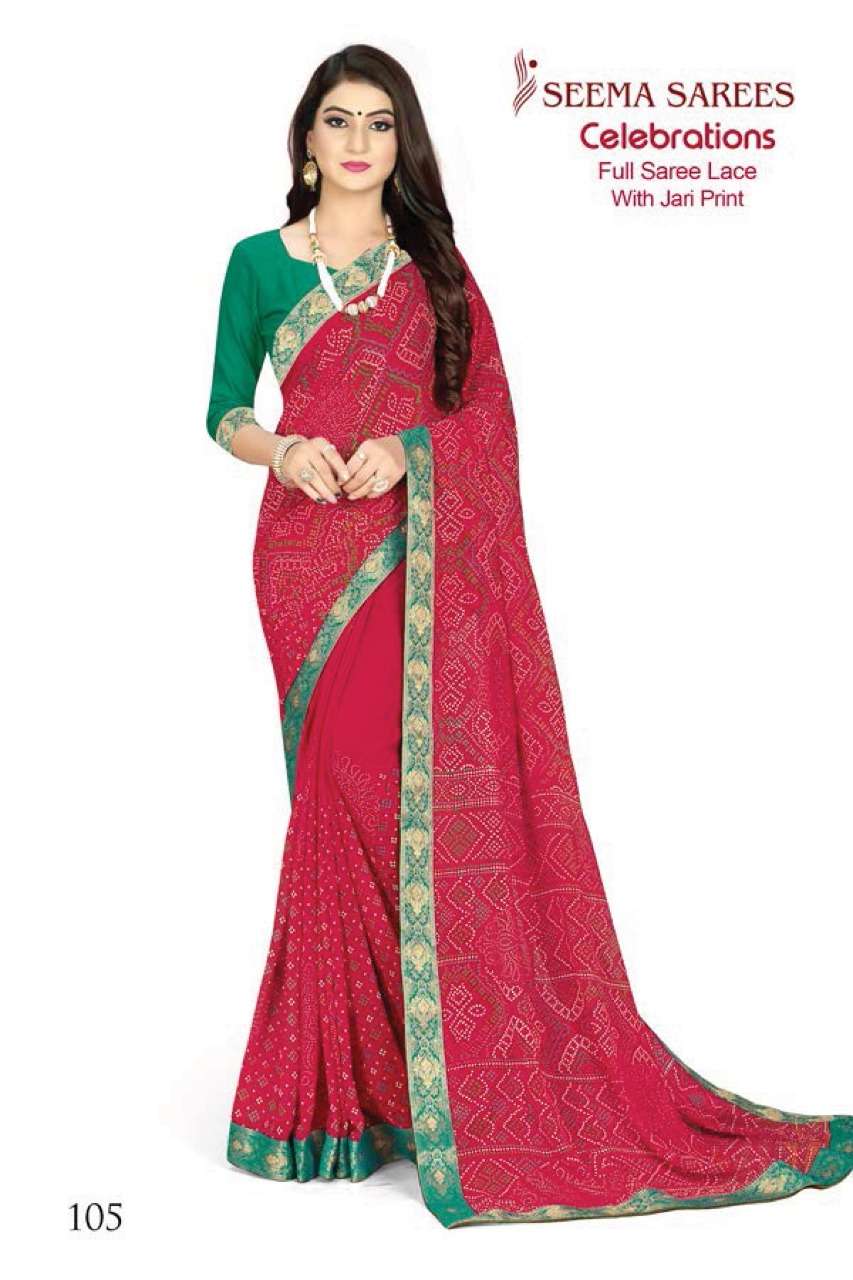 Celebrations By Seema 60 Gram Printed Chunari Saree