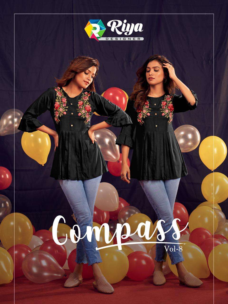 Compass Vol 8 By Riya Rayon Work Girls Short Top