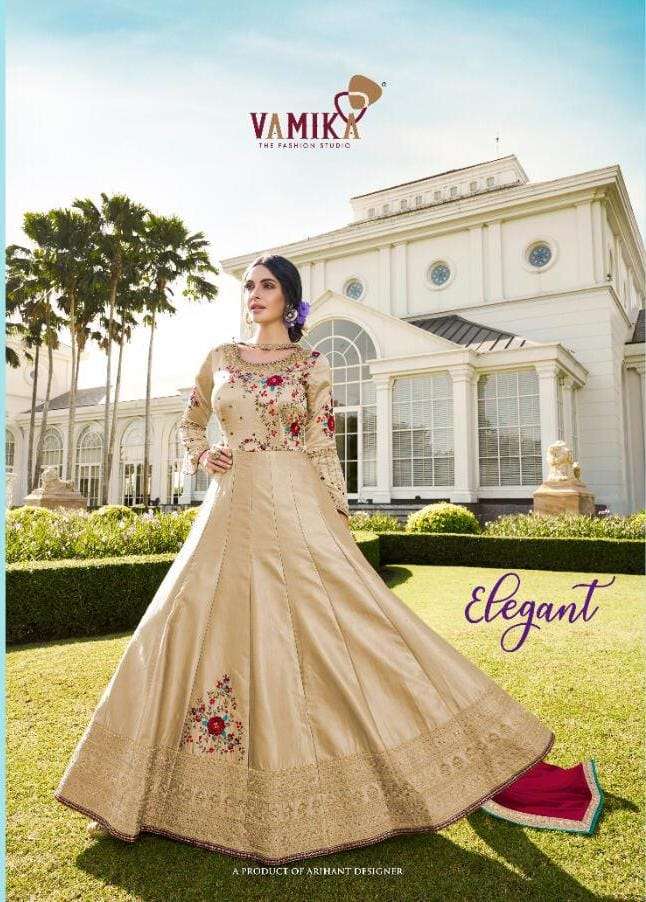 Elegant By Vamika Readymade Silk Long Salwar Kameez