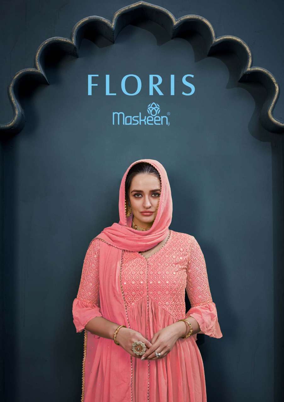 Floris By Maisha Maskeen Georgette Long Designer Suits
