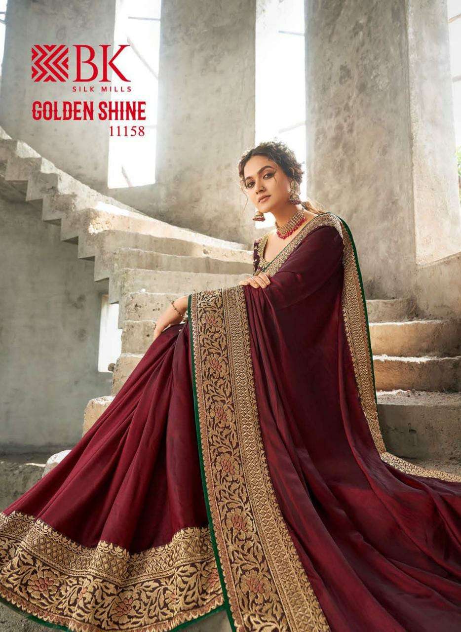 Golden Shine 11158 By B K Silk Mills Designer Fancy Saree