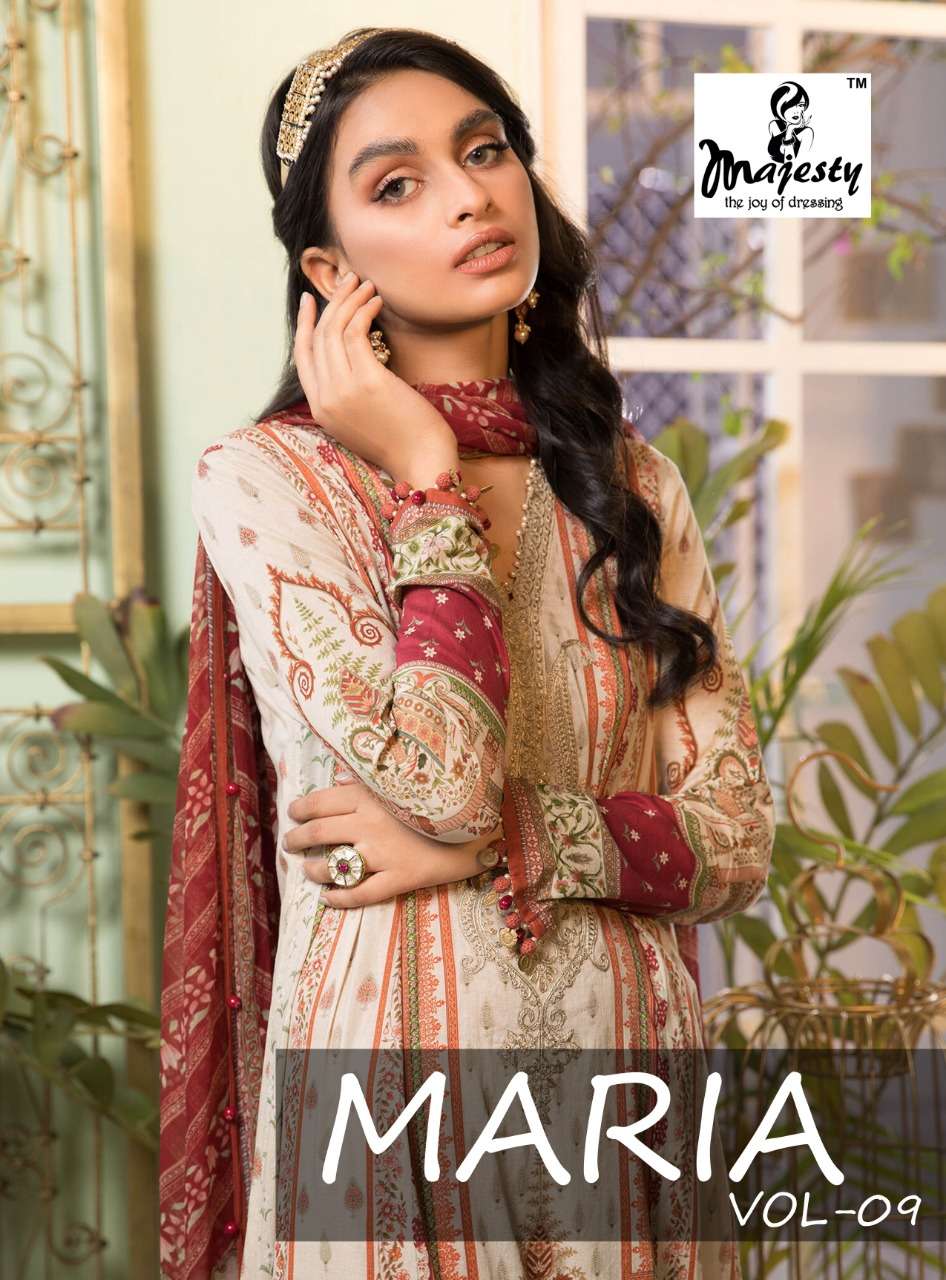 Majesty Maria B Vol 9 Cotton Pakistani Suits
