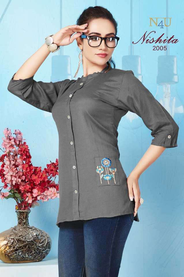 NISHITA BY TUNIC HOUSE RAYON LADIES TOP SHORT KURTI