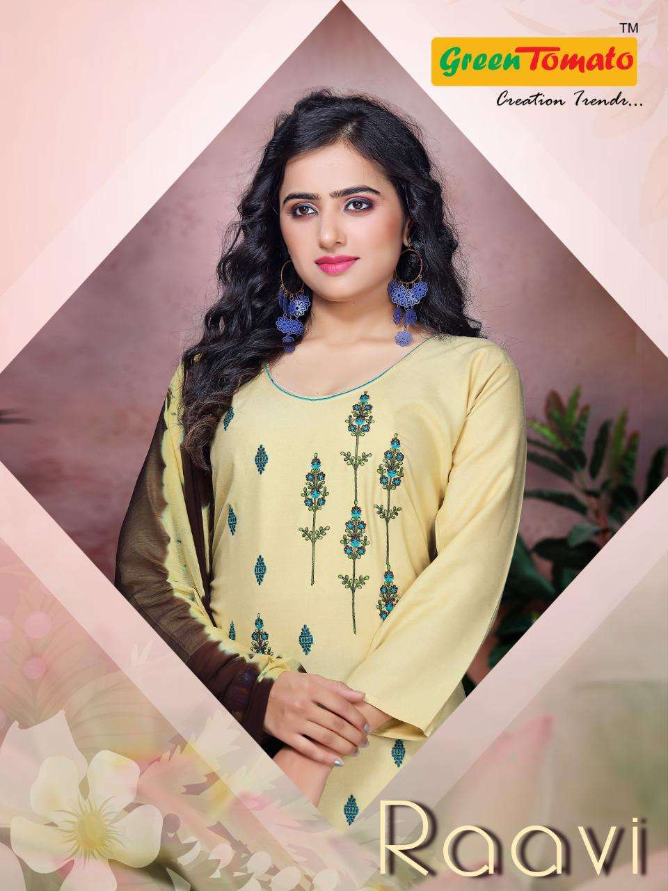 Raavi By Green Tomato Heavy Rayon Readymade Suit Catalog