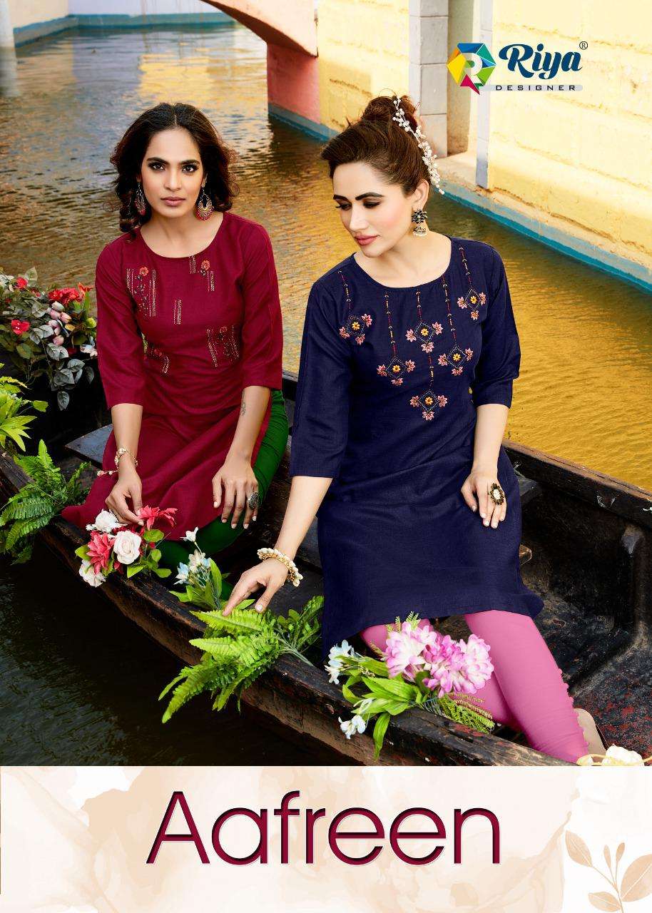 Riya Aafreen Cotton Slub Fancy Kurti