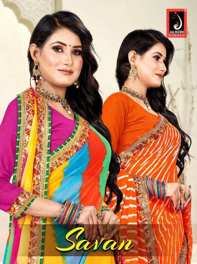 Savan By Jalnidhi Printed Bandhani Designer Saree