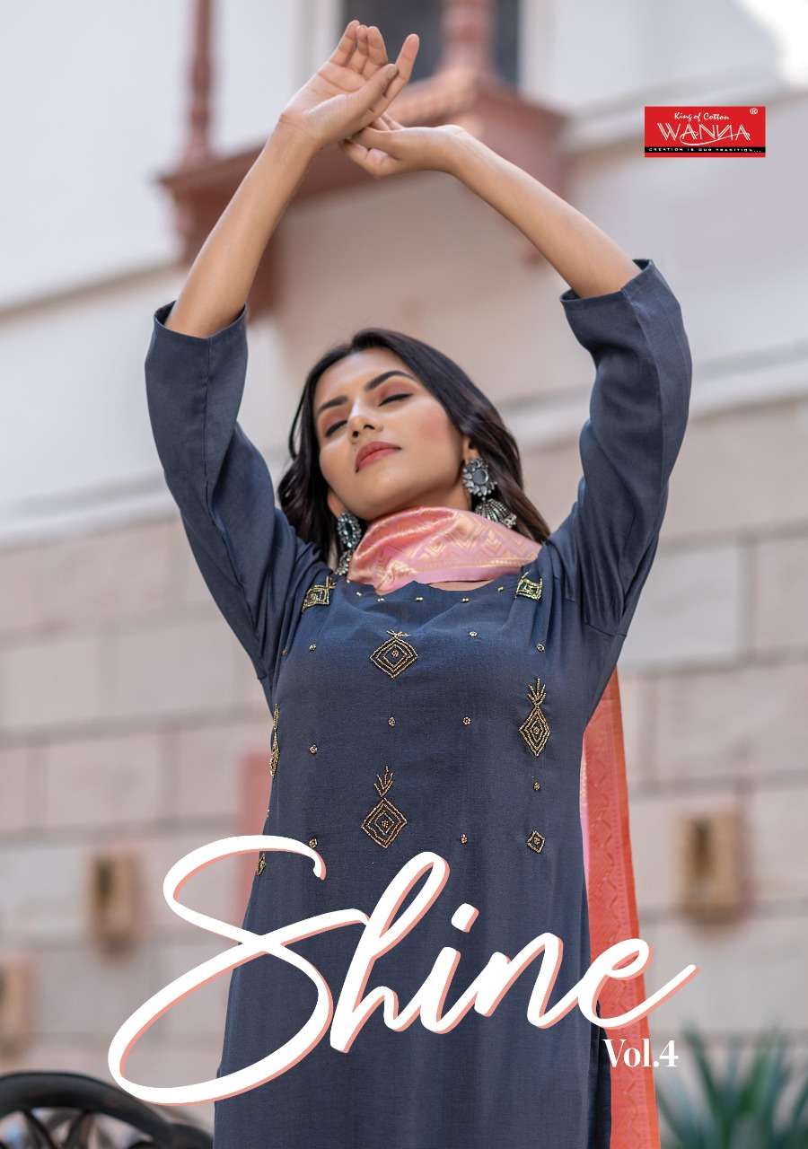 Shine Vol 4 By Wanna Silk Designer Kurti With Banarasi Dupatta