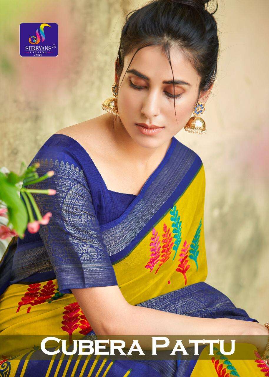 Shreyans Cubera Pattu Cotton Silk Fancy Sarees