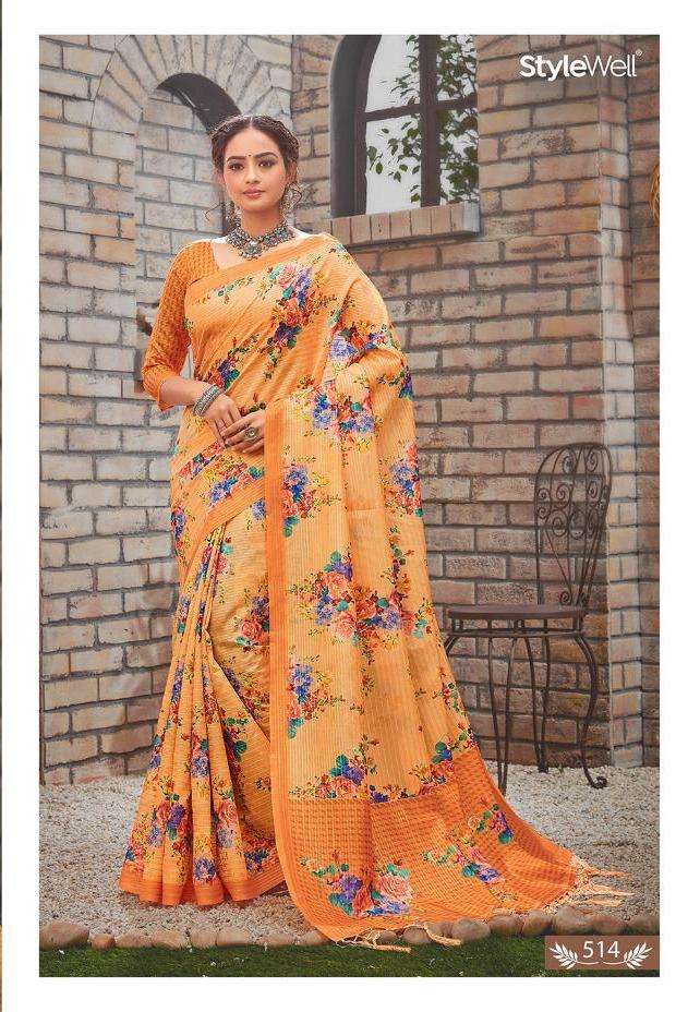 Stylewell Flora Cotton Digital Printed Sarees