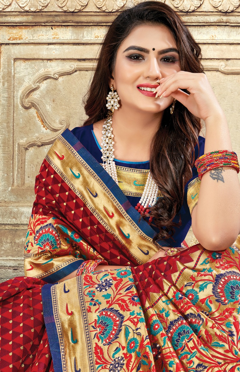 sangam prints kanaklata designer silk sari wholesaler