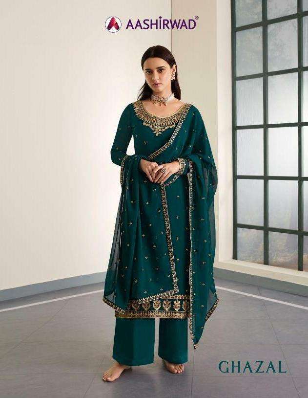 Aashirwad Ghazal Georgette Designer Fancy Suits