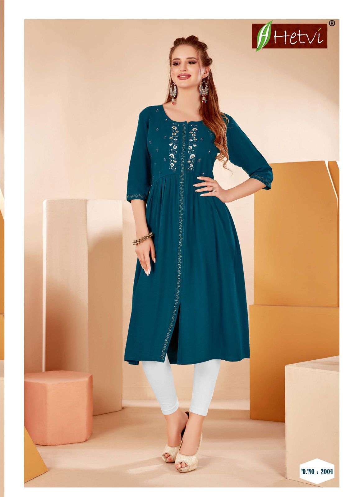 Amira By Hetvi Heavy Rayon With Work Kurti Catlog Collection