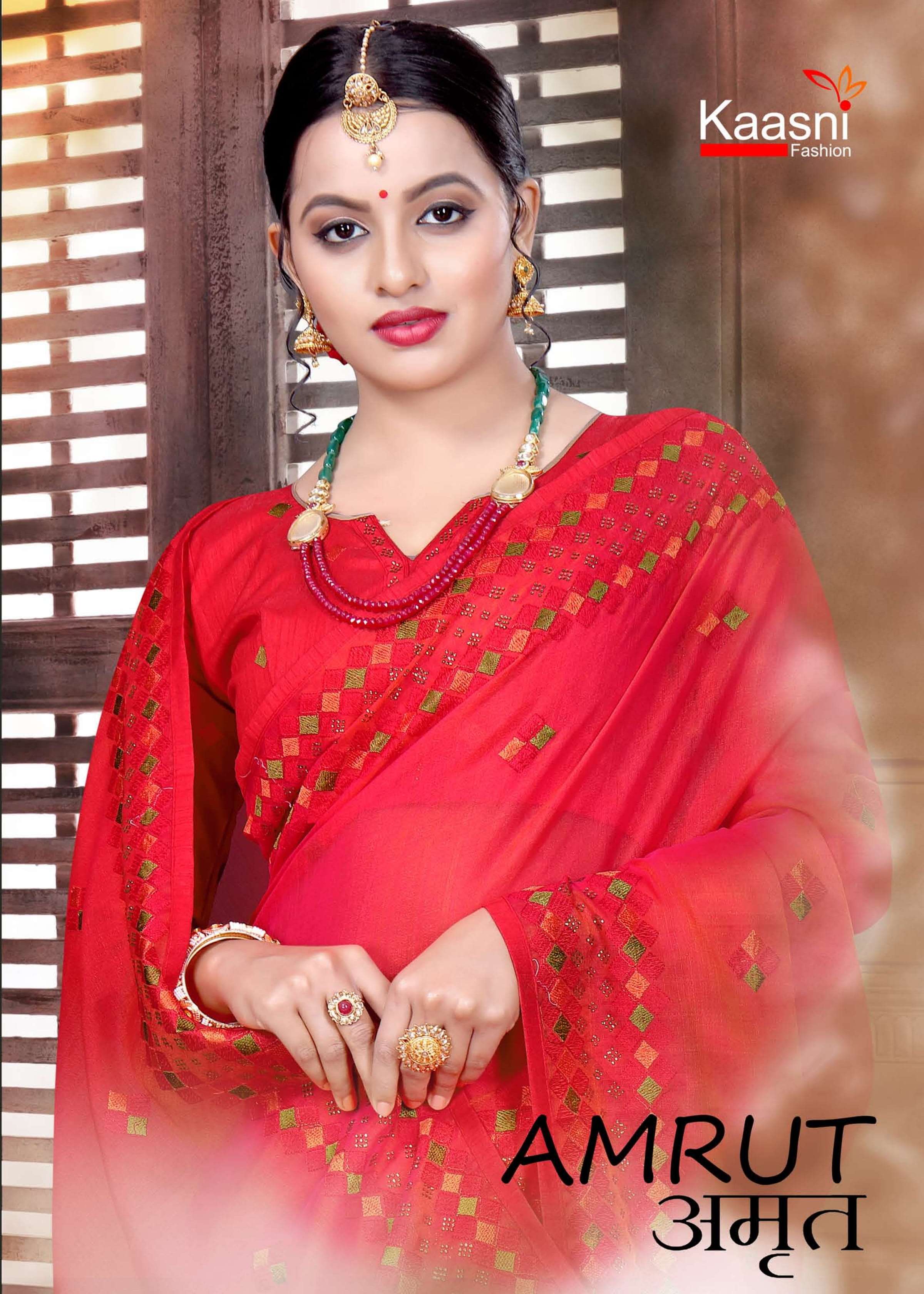 Amrut By Kaasni Fashion Wedding Work Saris Exports