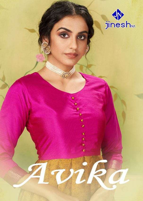 Avika By Jinesh Nx Tafeta Jacquard Casual Wear Long Gown