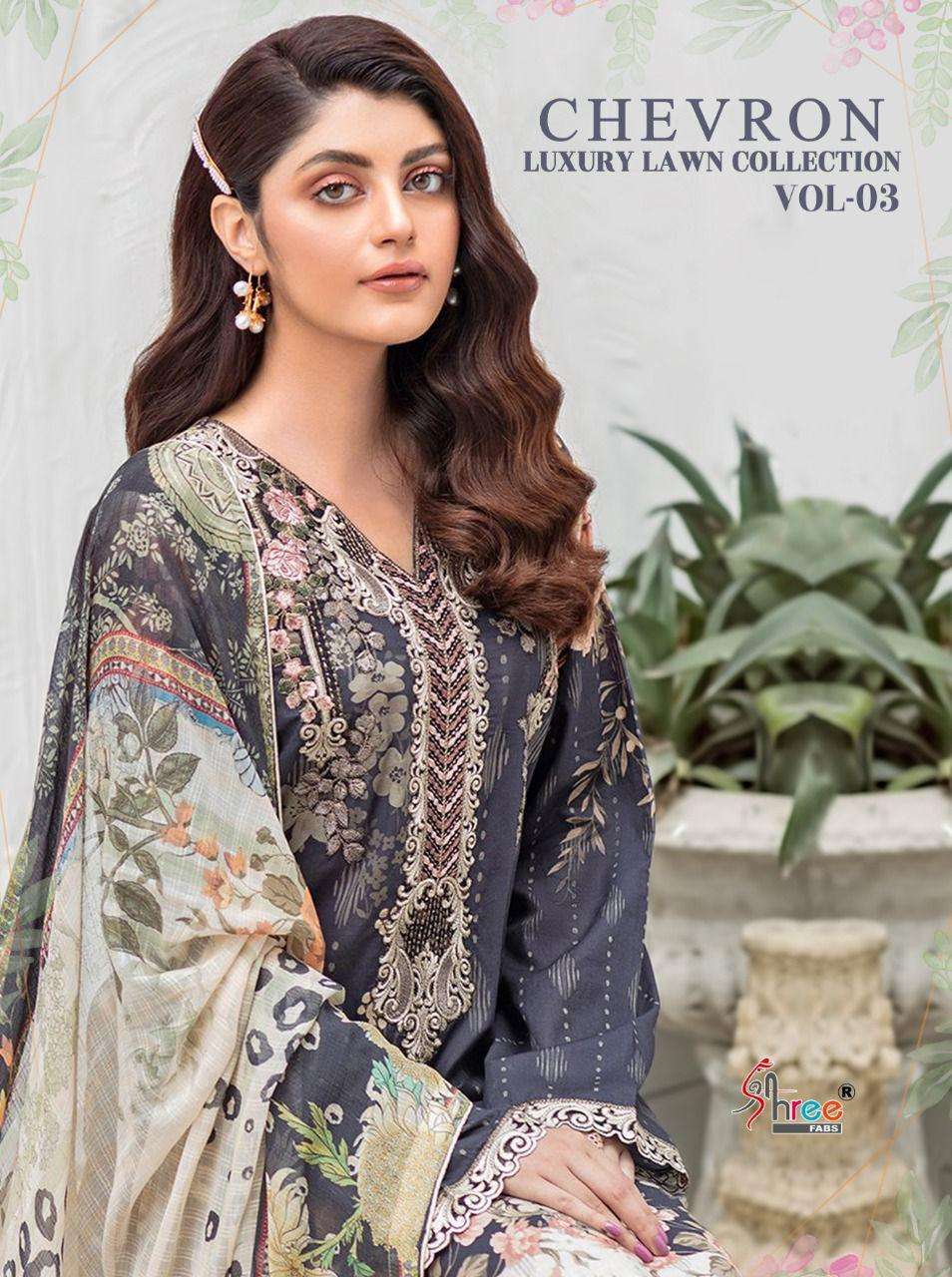 Chevron Luxury Lawn Vol 3 By Shree Fabs Pakistani Cotton Salwar Kameez