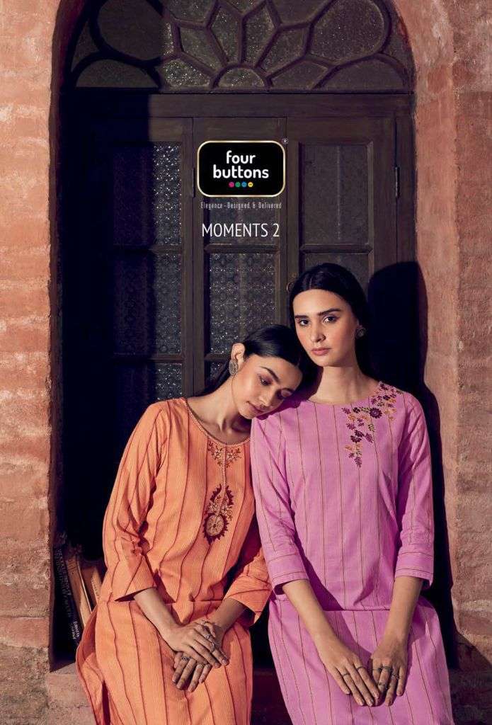 Four Buttons Moments Vol 2 Cotton Fancy Kurti