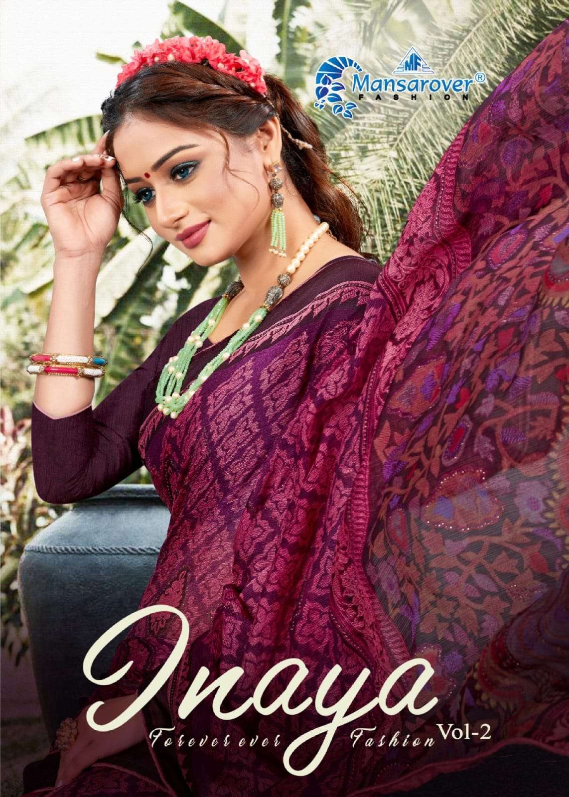 Inaya Vol 2 By Mansarover Moss Chiffon Printed Sarees