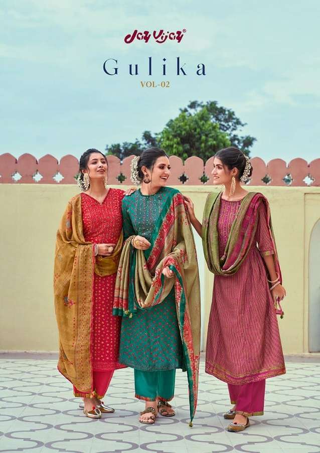 Jay Vijay Gulika Vol 2 Muslin Silk Fancy Suits Wholesaler