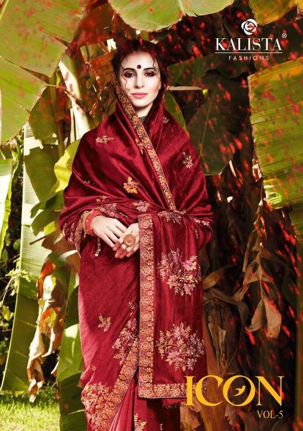 Kalista Icon Vol 5 Vichitra Silk Stone Work Sarees