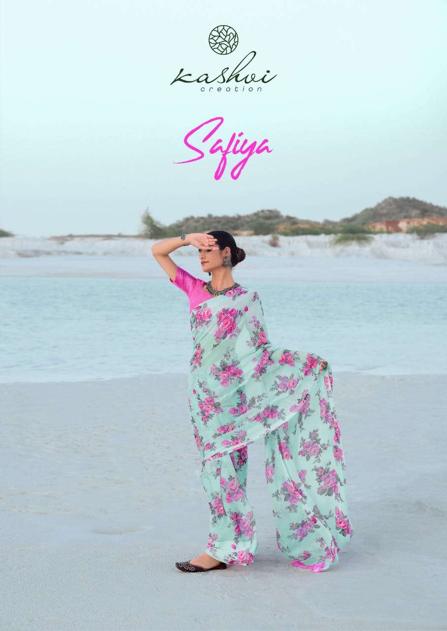 Kashvi Safiya Printed Chiffon Fancy Sarees
