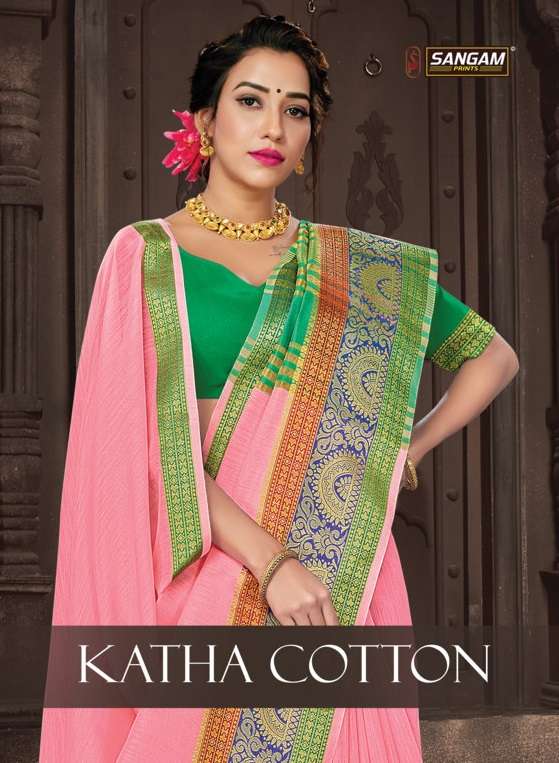 Katha Cotton By Sangam Designer Handloom Cotton Sari Supplier