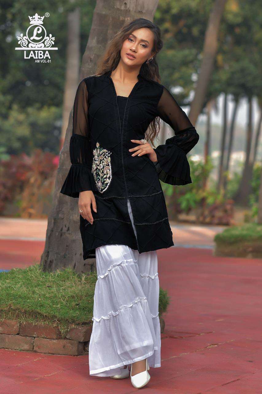 Laiba Am Vol 81 Pakistani Georgette Top With Sharara