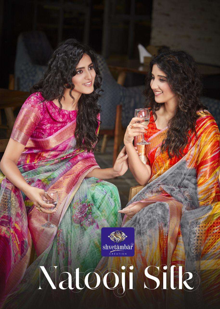 Natooji Silk By Shvetambar Organza Saree Exports
