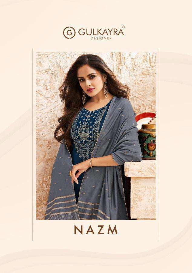 Nazm By Gulkayra Jam Silk Classy Fancy Suits