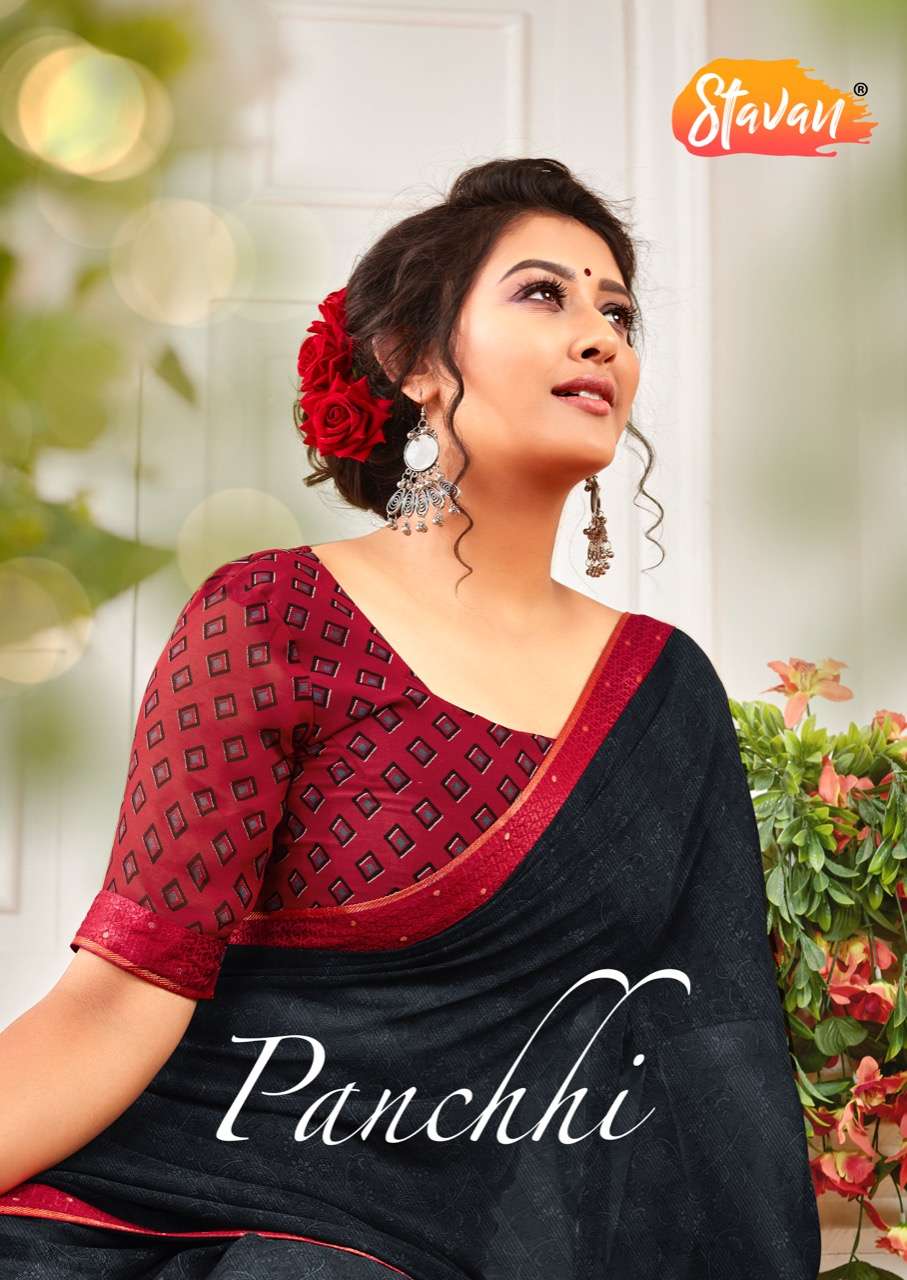 Panchhi By Stavan Georgette Printed Designer Saree