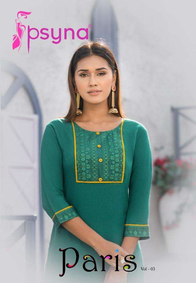 Psyna Paris Vol 3 Rayon Slub Casual Wear Kurtis