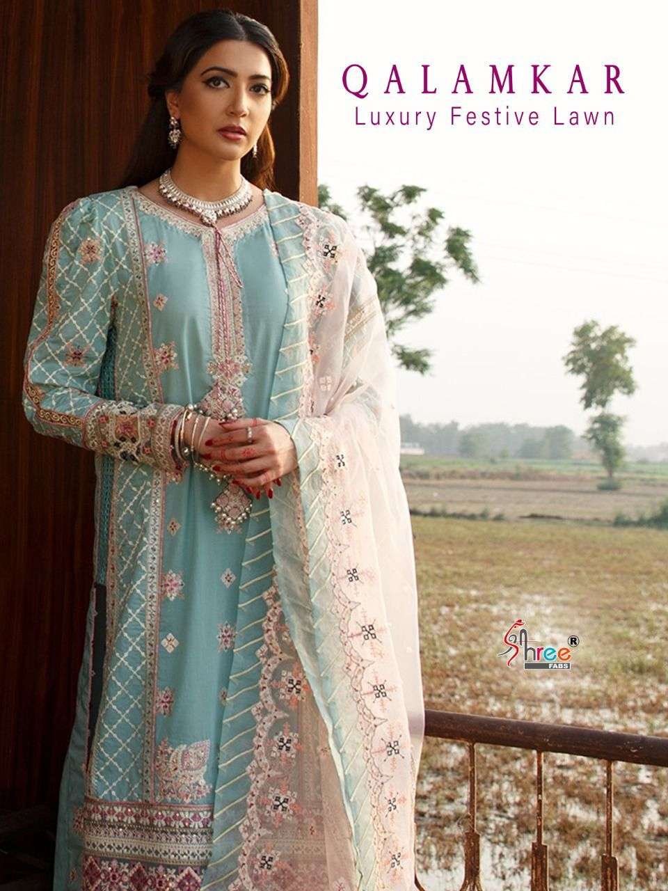 Qalamkar Luxury Festive Lawn By Shree Fabs Wholesaer Of Dresses