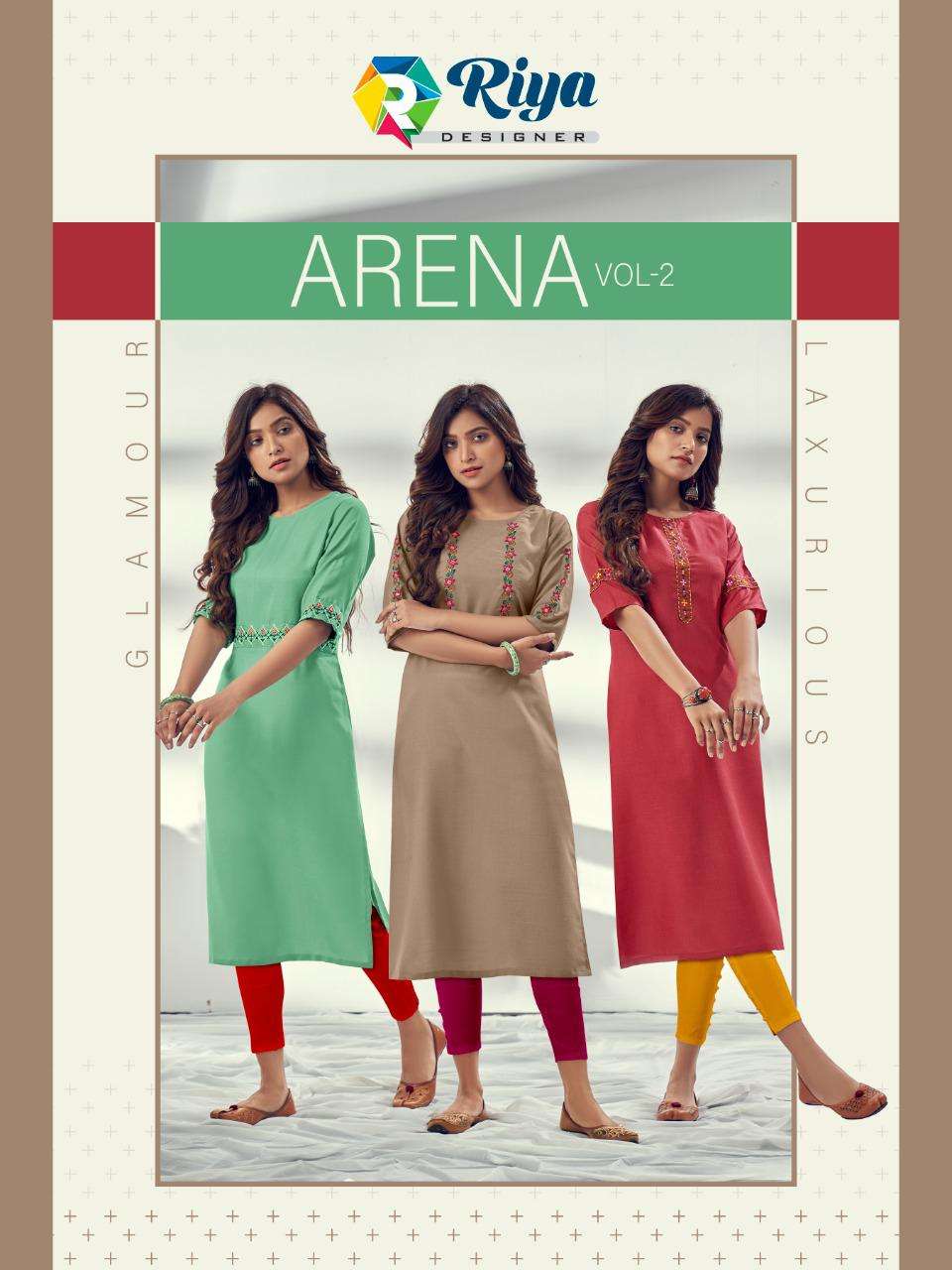 Riya Arena Vol 2 Cotton Slub Fancy Kurtis