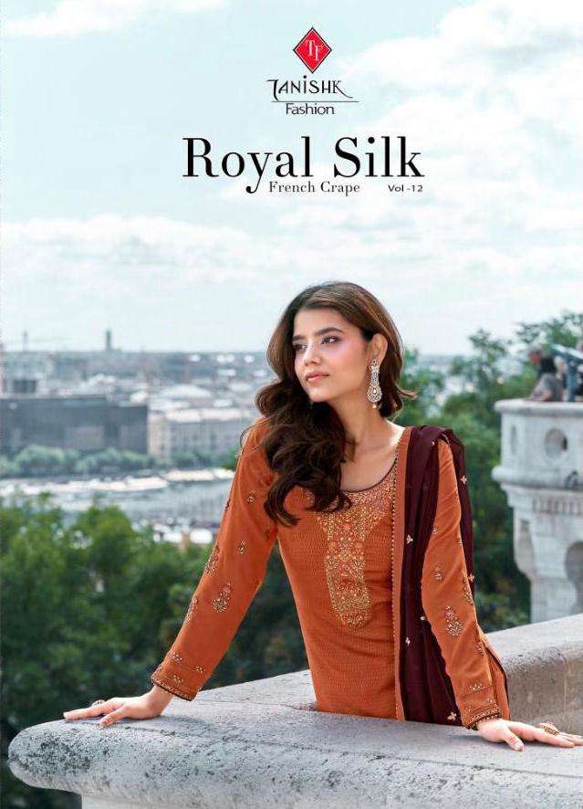 Royal Silk Vol 12 By Tanishk French Crape Fancy Suits