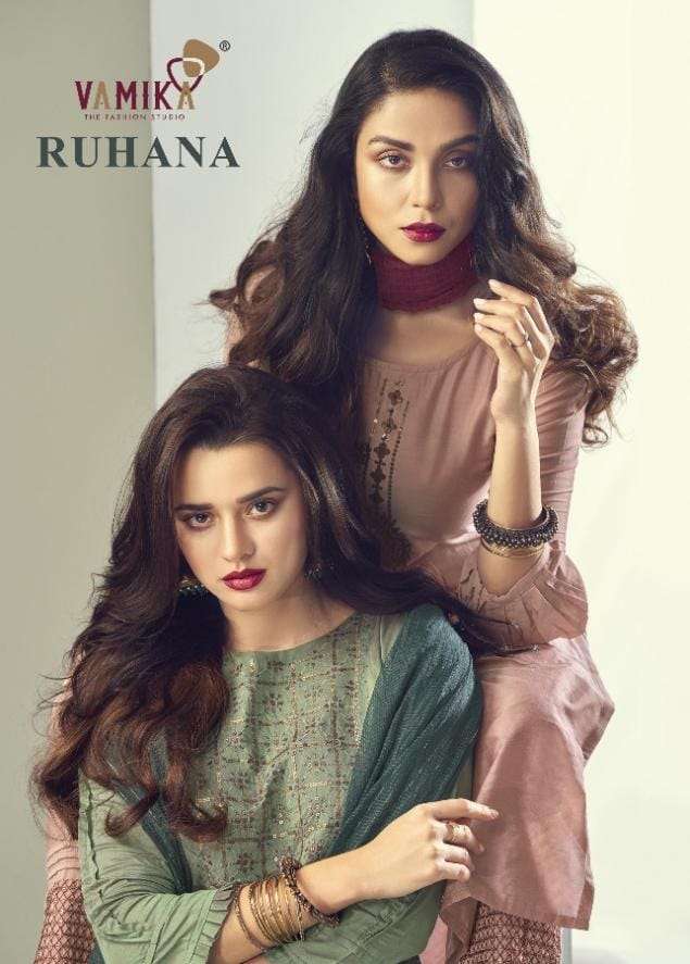 Ruhana By Vamika Viscose Silk Readymade Fancy Salwar Kameez