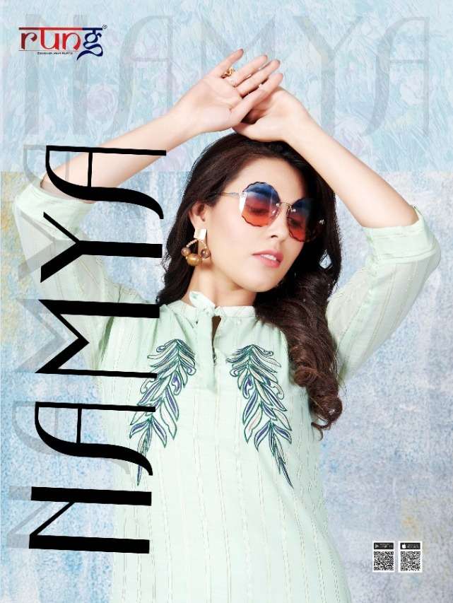 Rung Namya Maslin Work Classy Looking Fancy Kurtis