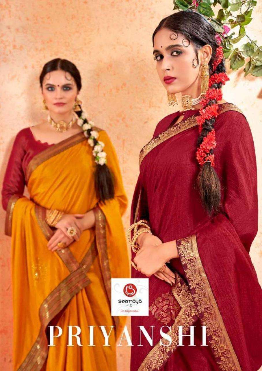 Seemaya Priyanshi Vichitra Silk Casual Wear Sarees