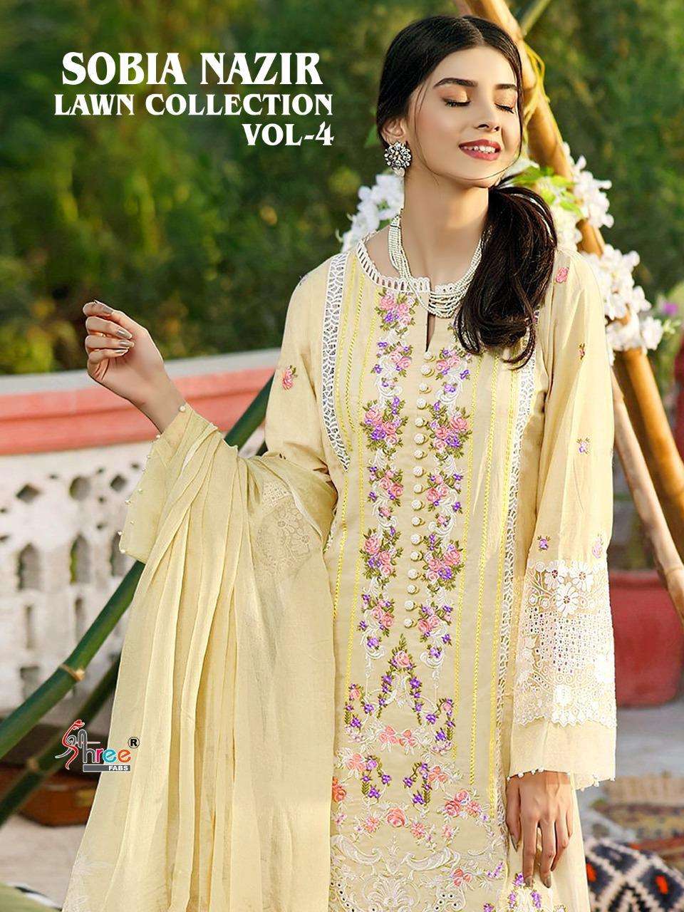 Shree Fabs Sobia Nazir Lawn Vol 4 Pakistani Fancy Suits