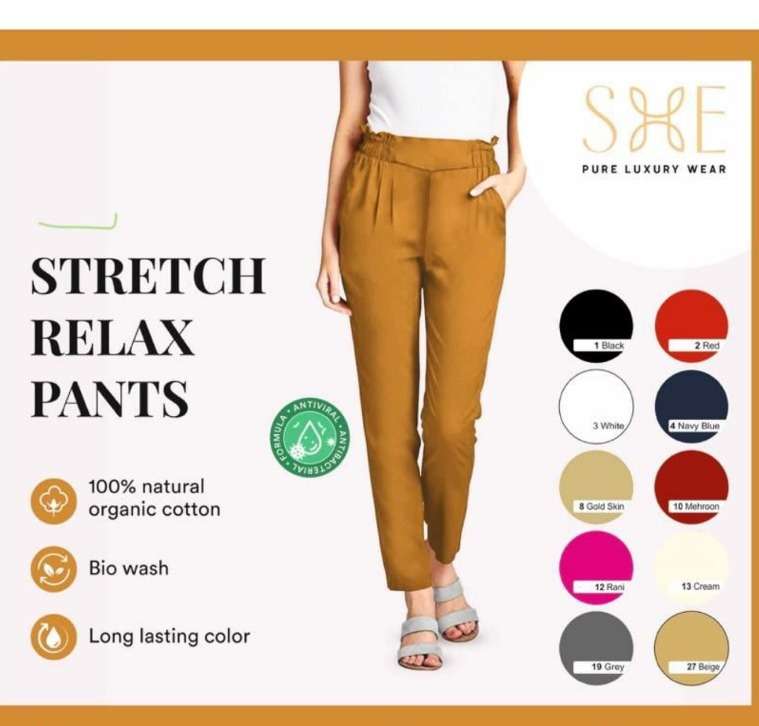 Stretch Relax Pants By She Brand Cotton Pants Exports